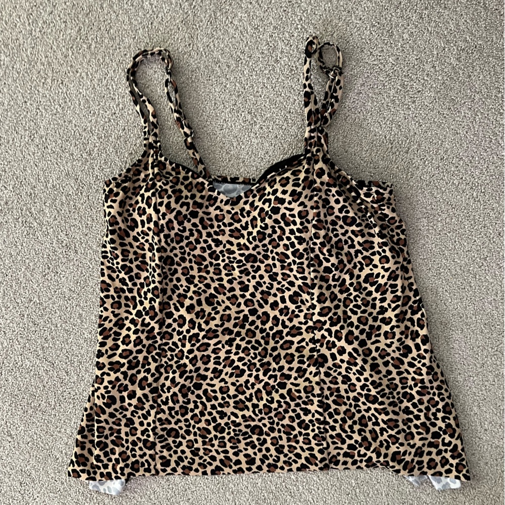 NWT Swim Solutions Separates Princess Seamed High Low Tankini Top Size 12